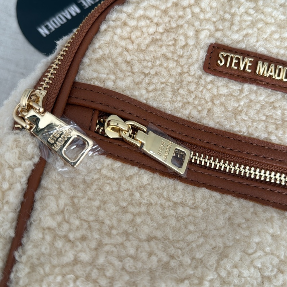 Nwt Steve Madden Mini Shearling Backpack - image 2